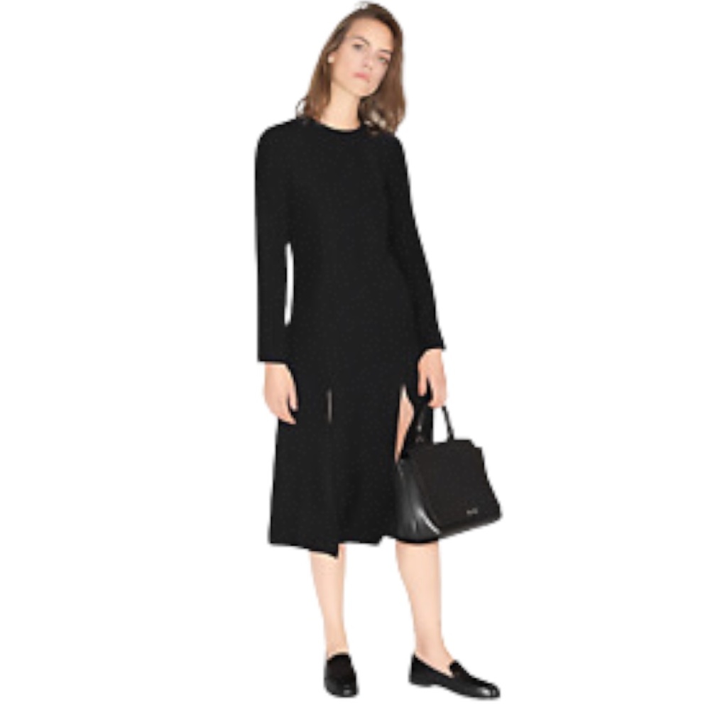 & Other Stories black double slit dress, size 8 NWT